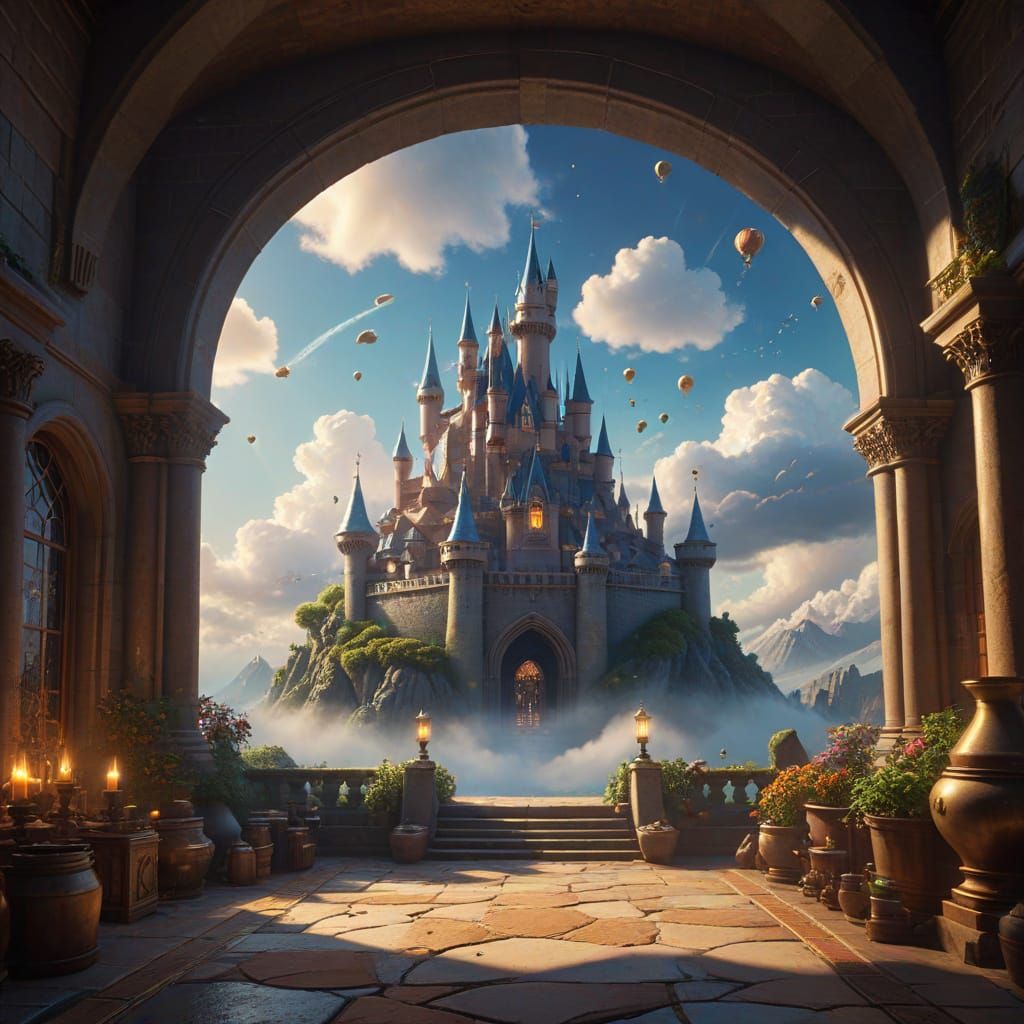 Magical Collage of Fantasy Realms: Spell Schools, Cloud Cast...