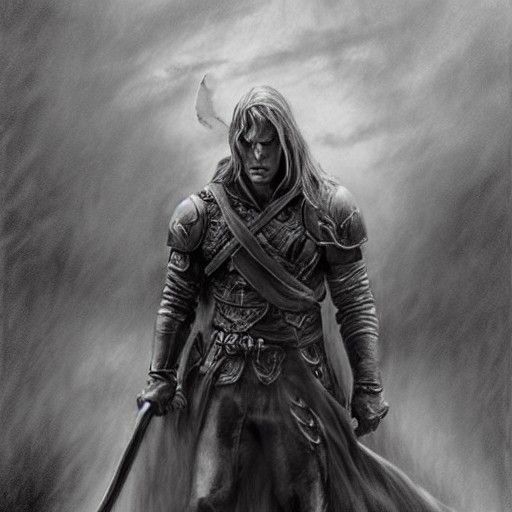 Drizzt Do'Urden Portrait in Charcoal Style