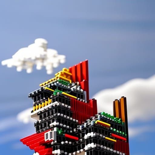 Hyperrealistic Lego Brick in Splash Art Style