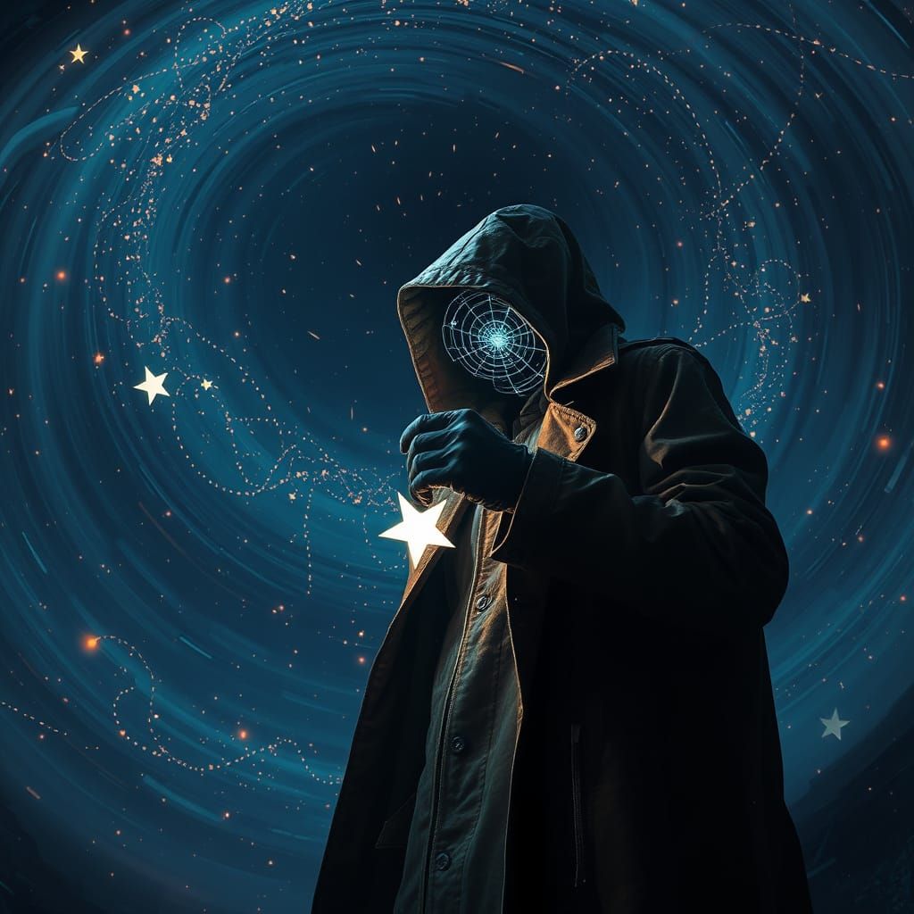 Midnight Star Thief in Neon Futurism