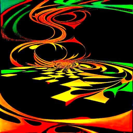 Psychedelic Fractal Calligraphy in Surrealist Oil Painting