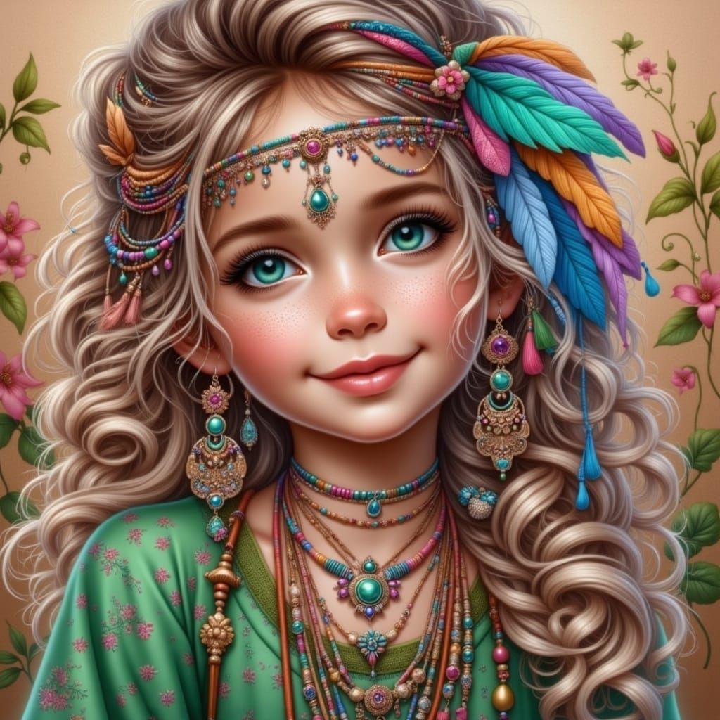 <lora:Curly  Cute:1.0> Bellissima bimba indiana