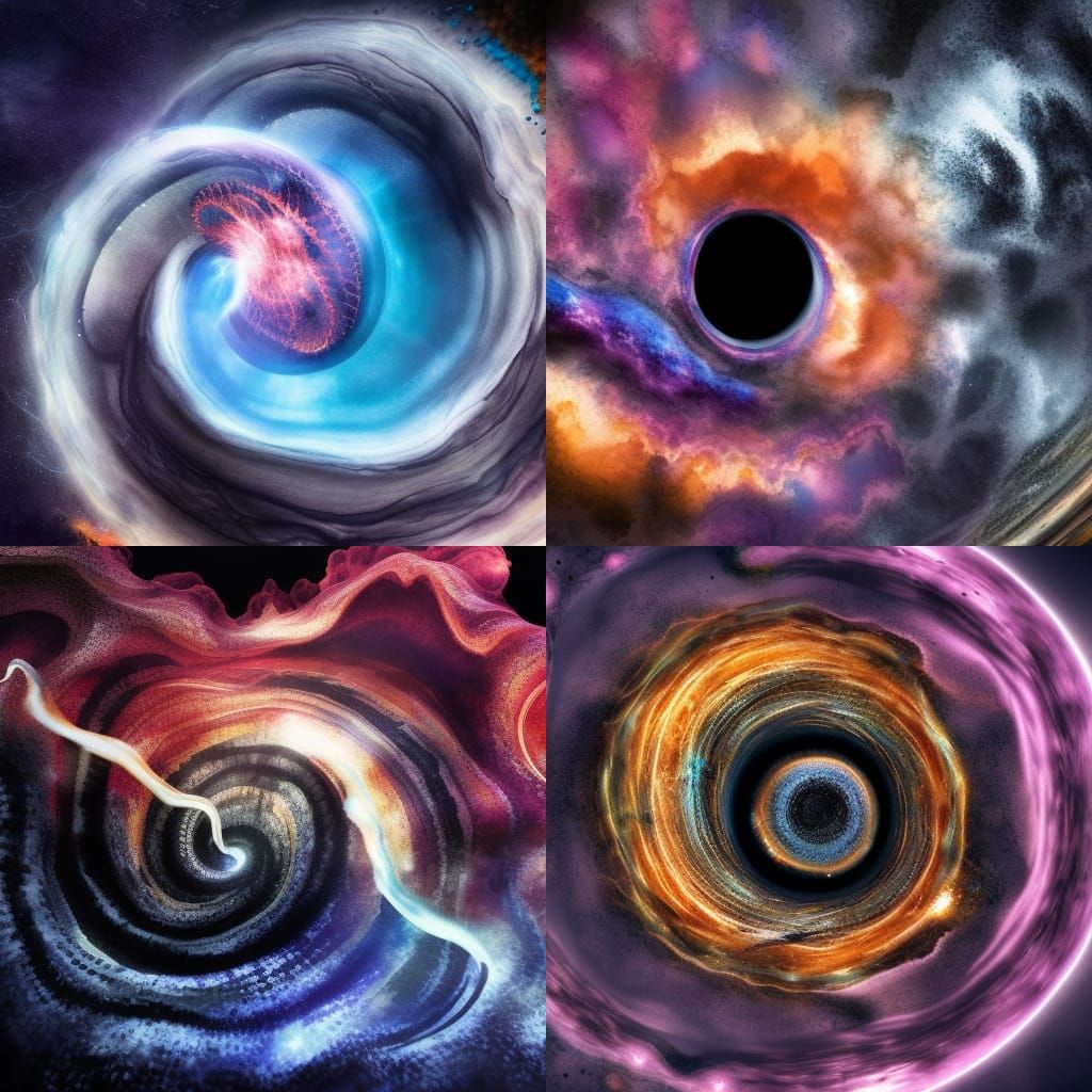 Black Hole Accretion Disk as Watercolour Art