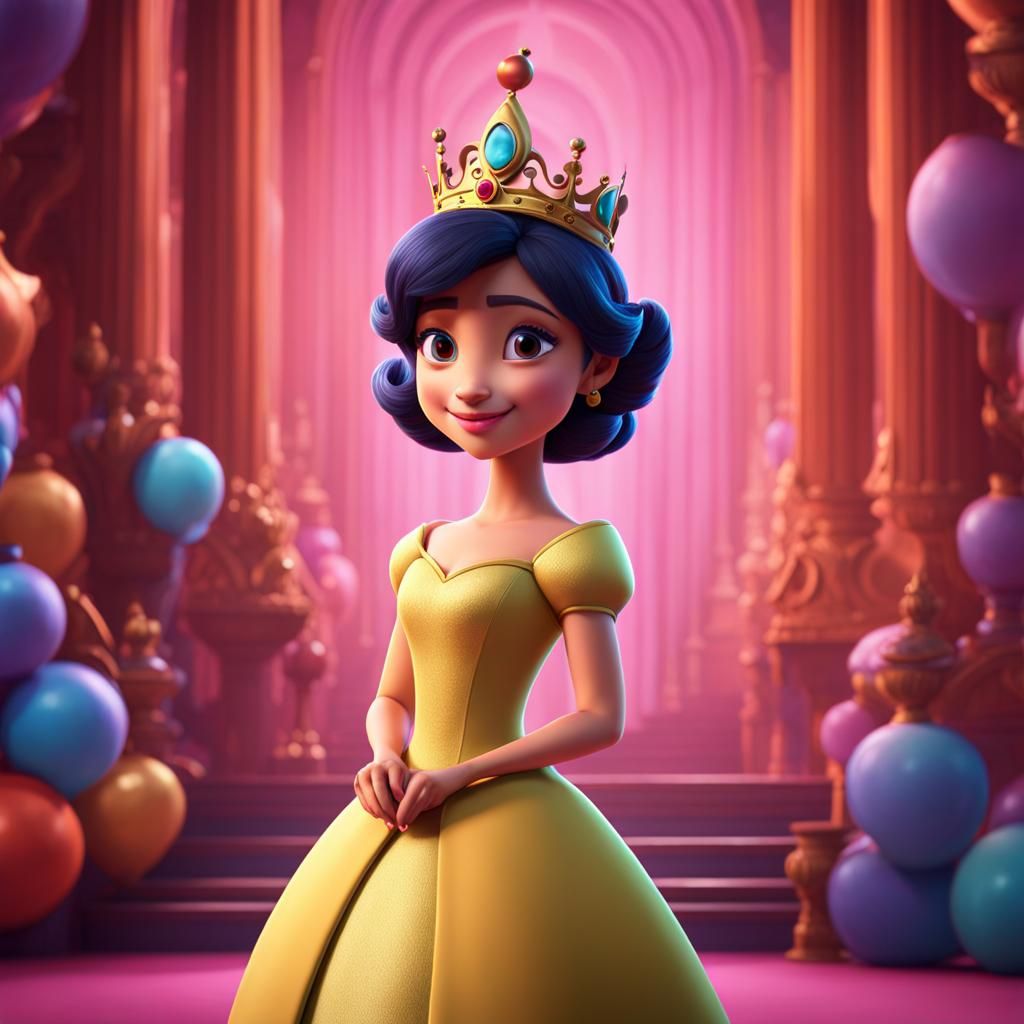 Princess Concept Art in 3D Animation Style