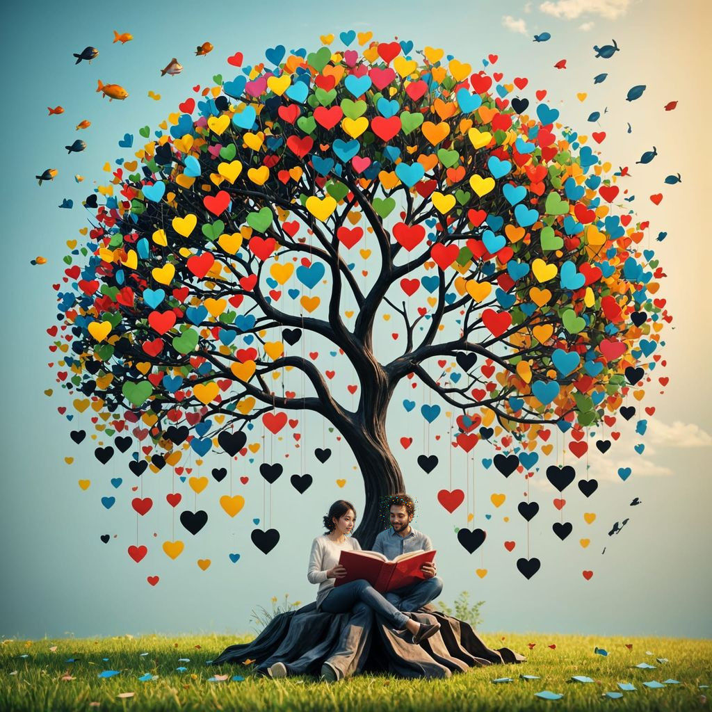 Whimsical Tree of Joy in Romantic Style