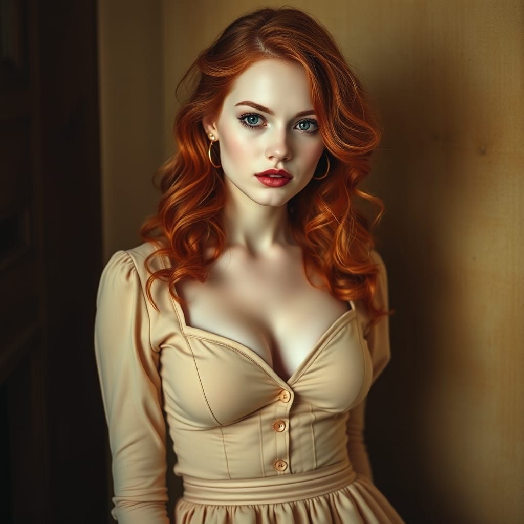 Ravishing Redhead Portrait in Pre-Raphaelite Style