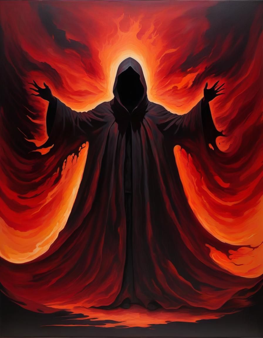 Silhouette of Rage in Abstract Painting