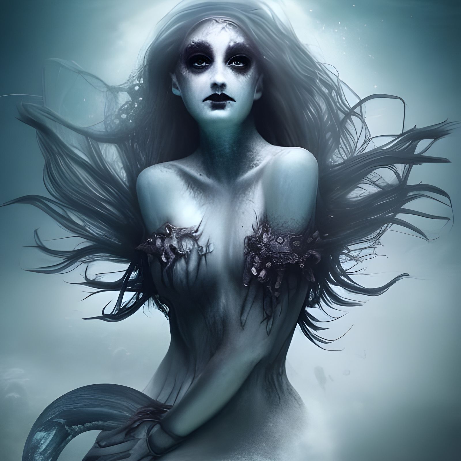 Dark Deep Sea Mermaid Ghoul