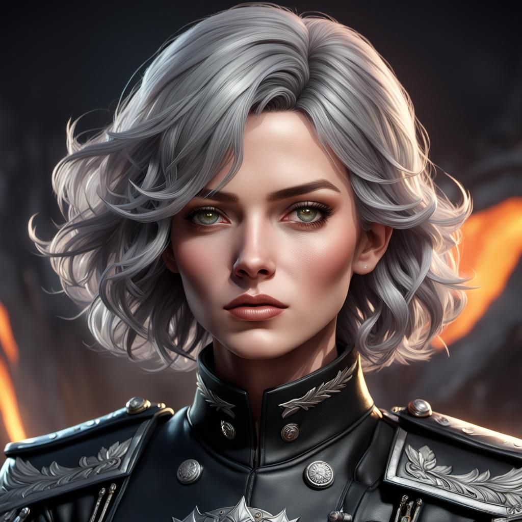 Fantasy Military Officer Portrait in Digital Art Style