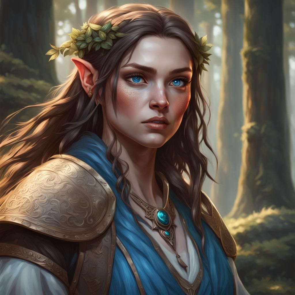 Halfling Druid Portrait in Detailed Digital Art Style