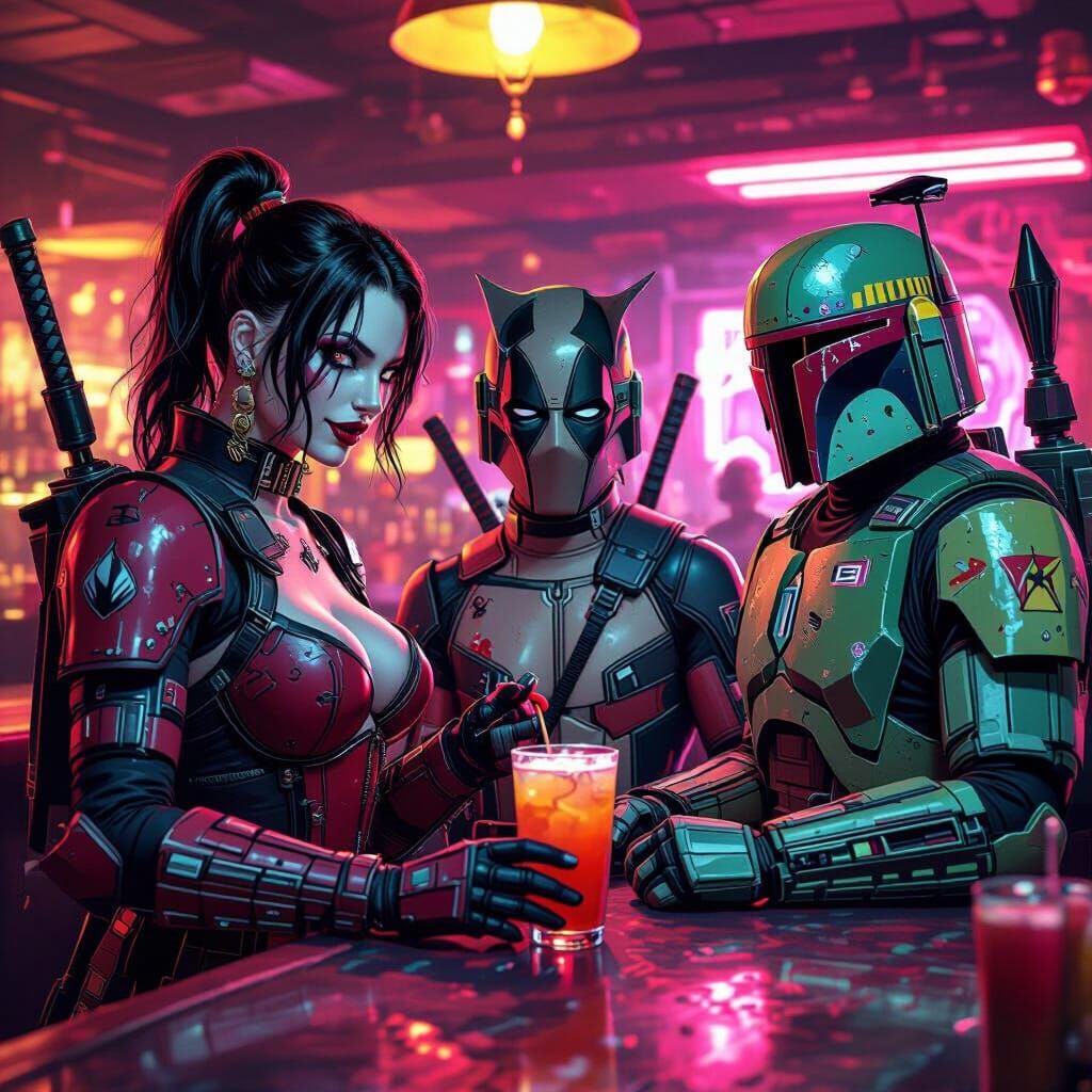 Mad Moxxi Serves Drinks in Neon-Lit Bar