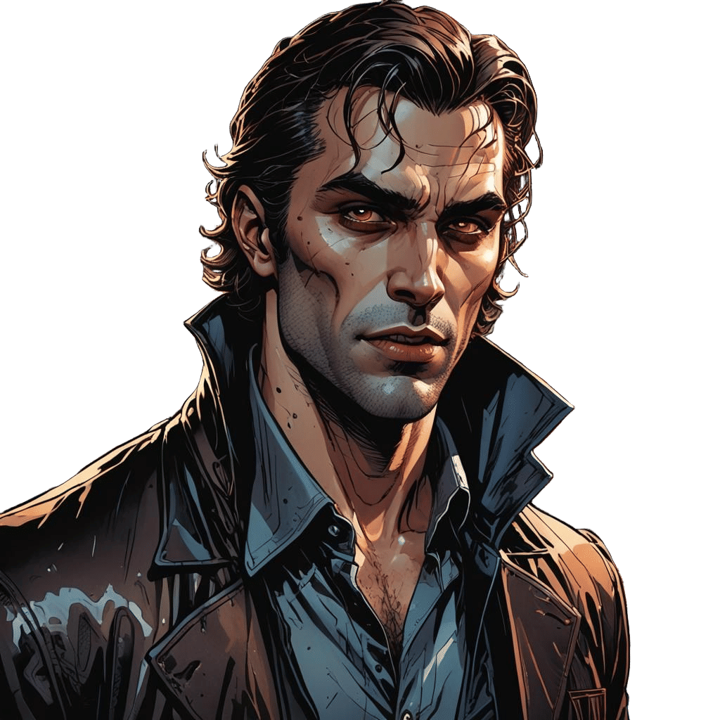 Modern Vampire in City Street, Comic Book Art