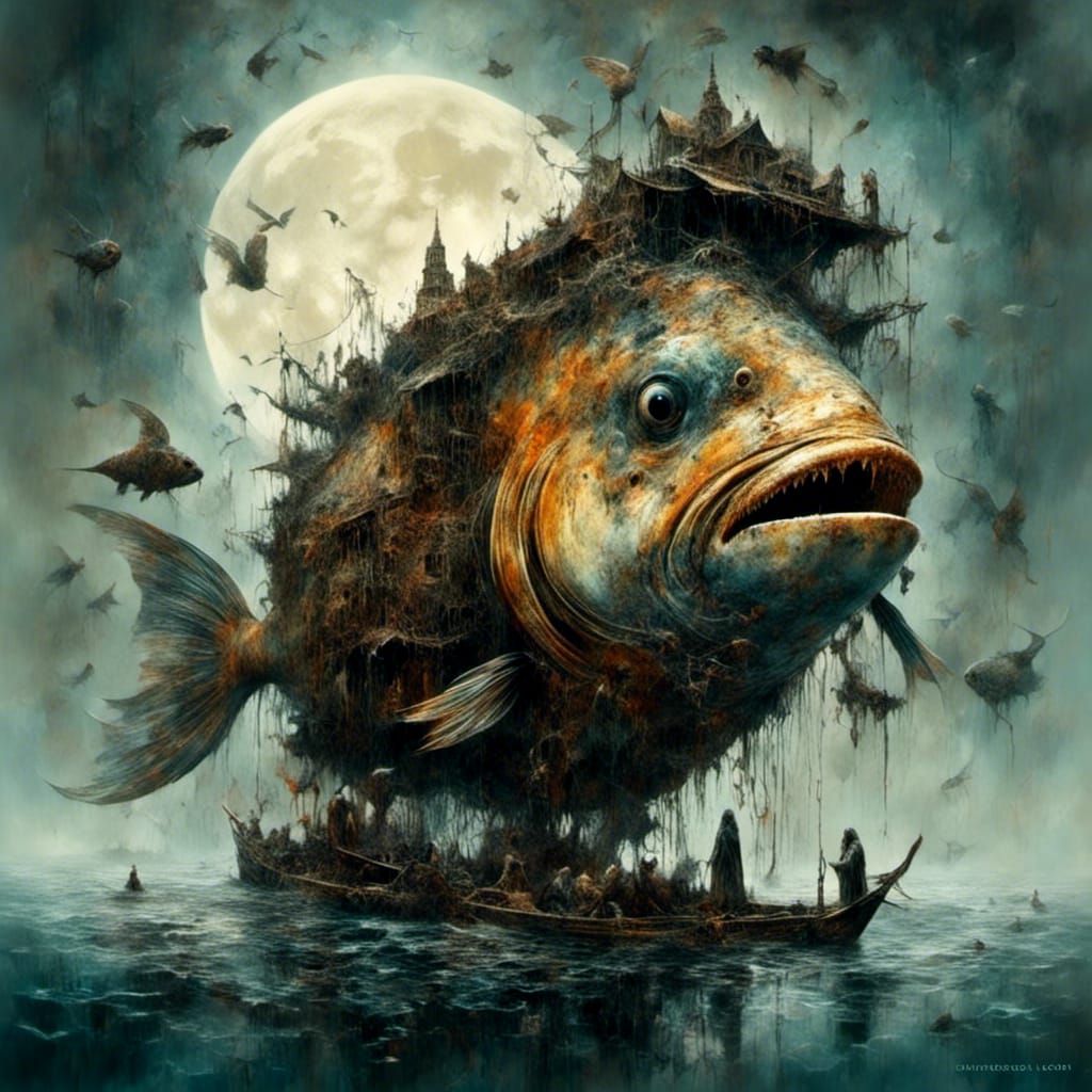 Surrealism fish house
