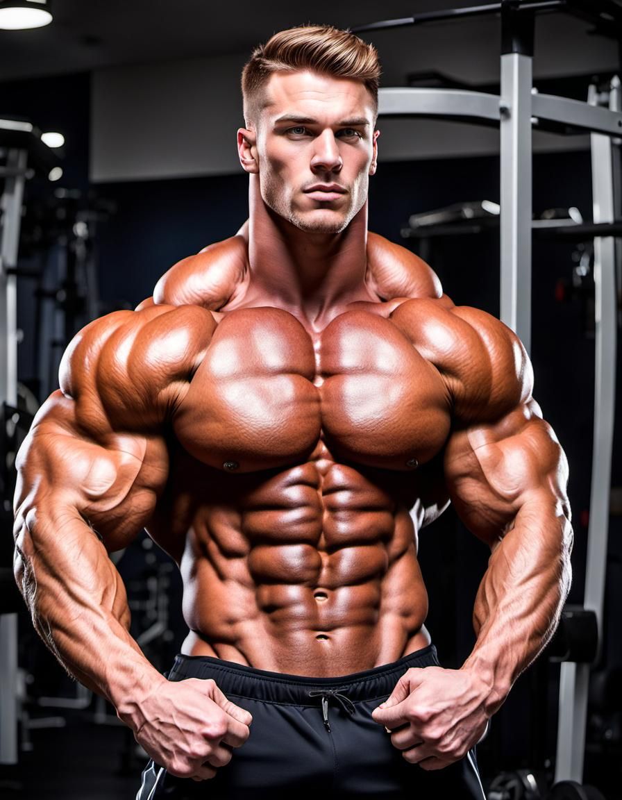 Strikingly Gorgeous Giant Bodybuilder in Hyperrealistic 3D