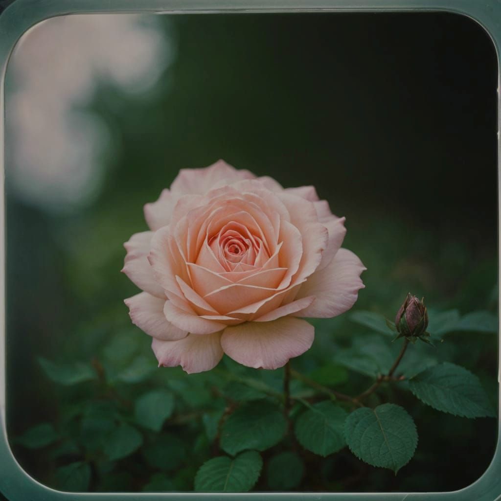 Dreamy Pink Roses Through Vintage Viewfinder
