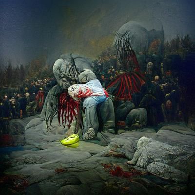 Ukraine Pain: Evocative Engraving in Doré Style