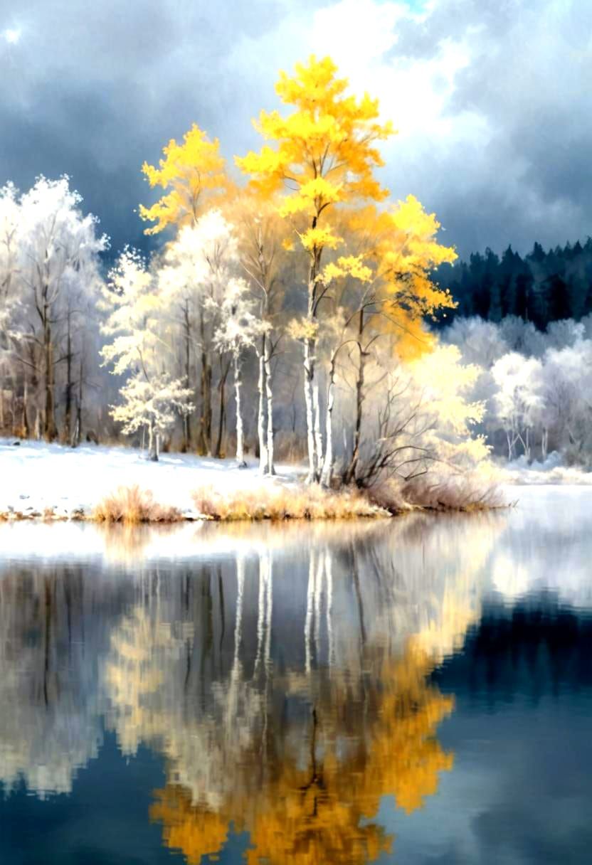 Impressionistic Nature Etude in White and Yellow