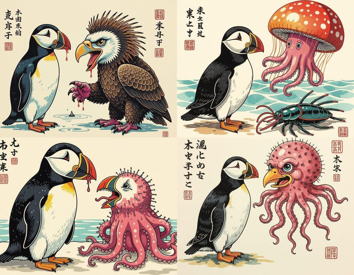 Bizarre Mutant Creature Inspired by Mixed Media Art