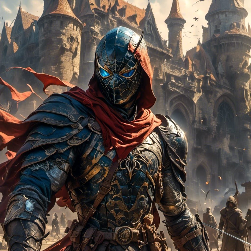 Spider-Man as Medieval Rogue in Fantasy Armor