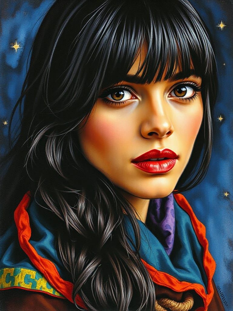 Romani Beauty in Vibrant Gouache
