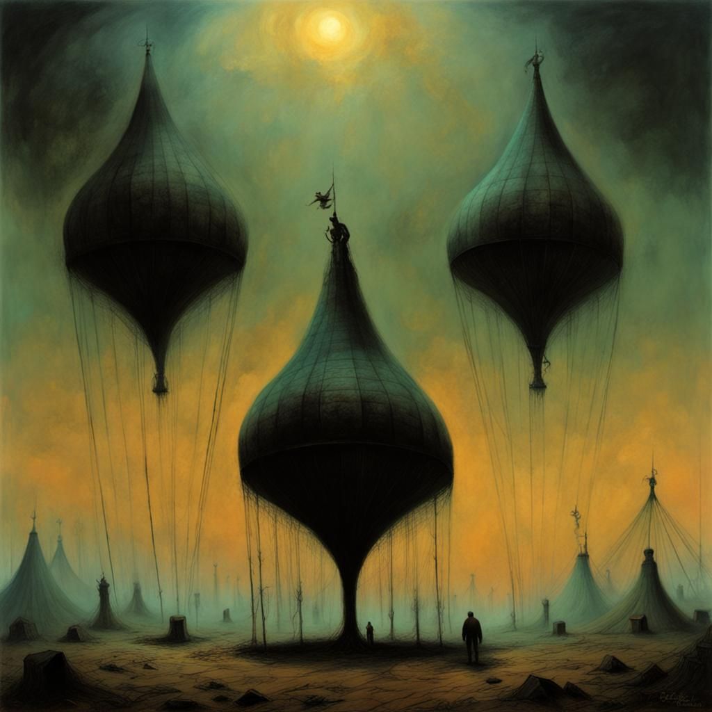 Dystopian Circus Inspired by Beksinski