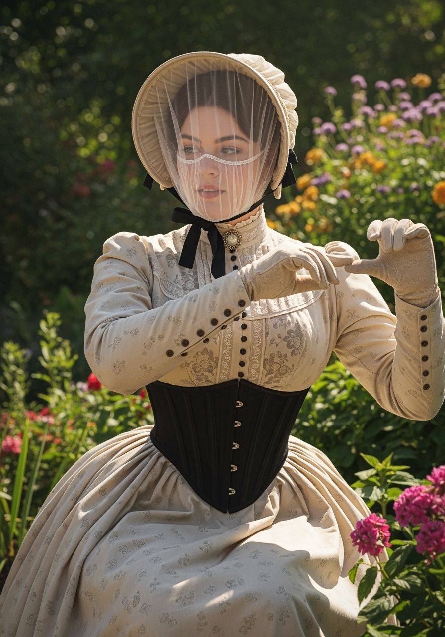 Woman in Botanic Garden, Inspired by Impressionism