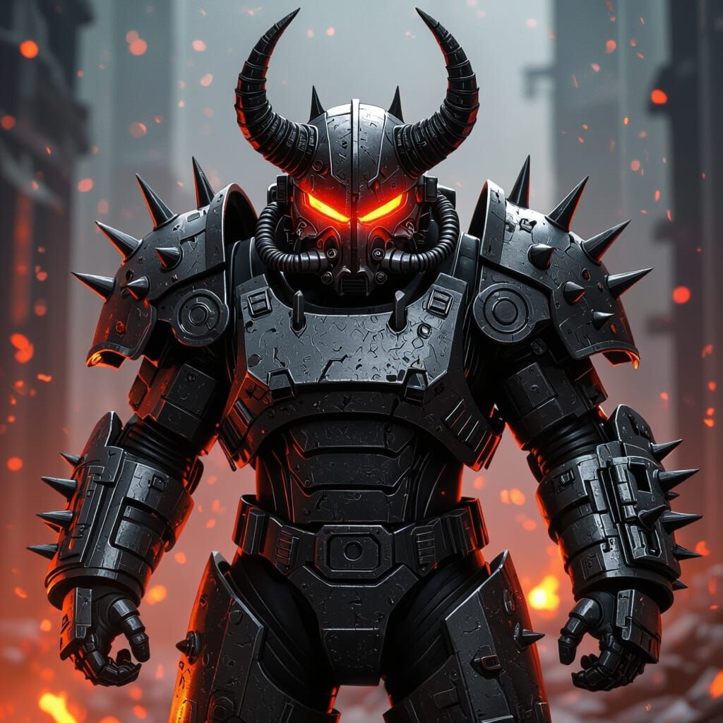 Demonic Hellfire Juggernaut Armor in Fallout Style