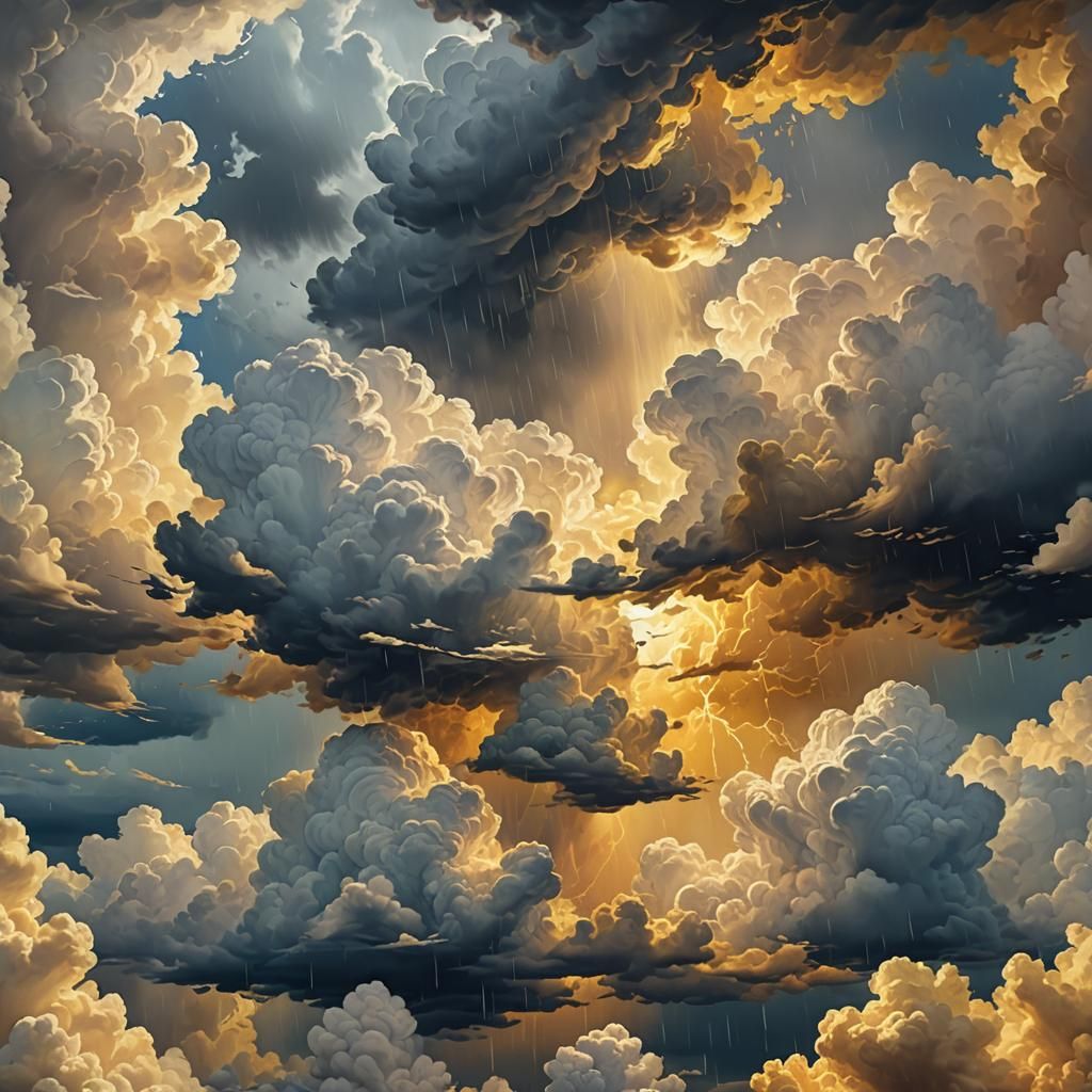 Dramatic Sky: Radiant Light Diffusion in Gouache