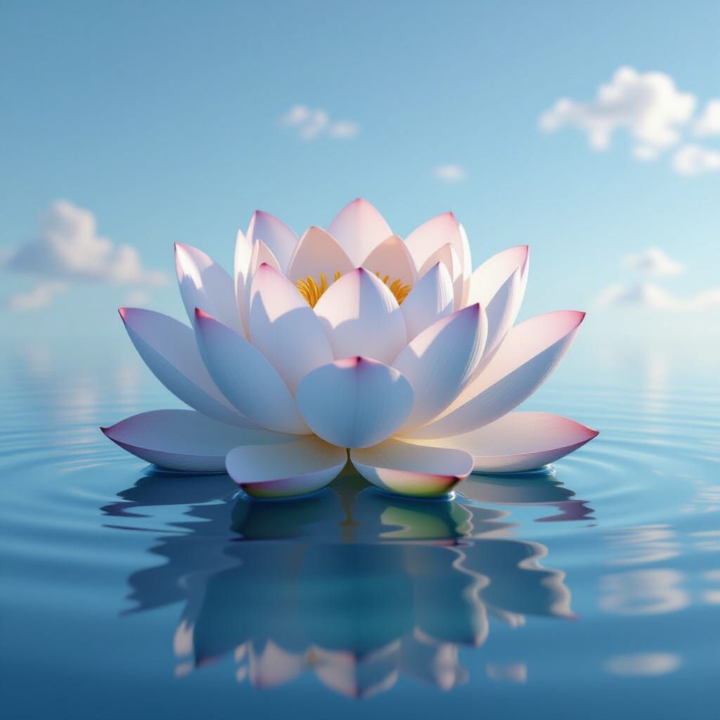 Serene Lotus Flower on Still Water