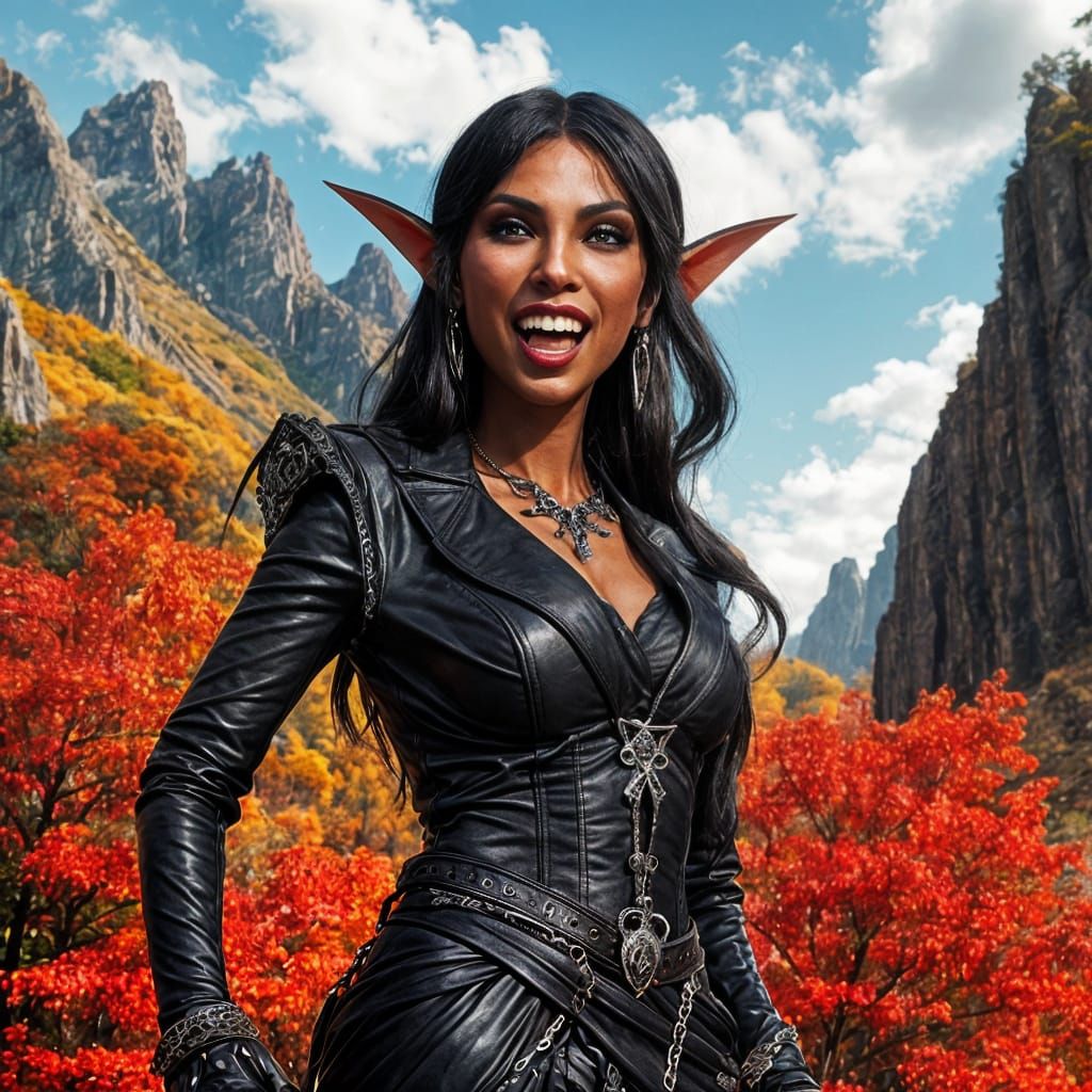 Fierce Vampire Elf with Fangs