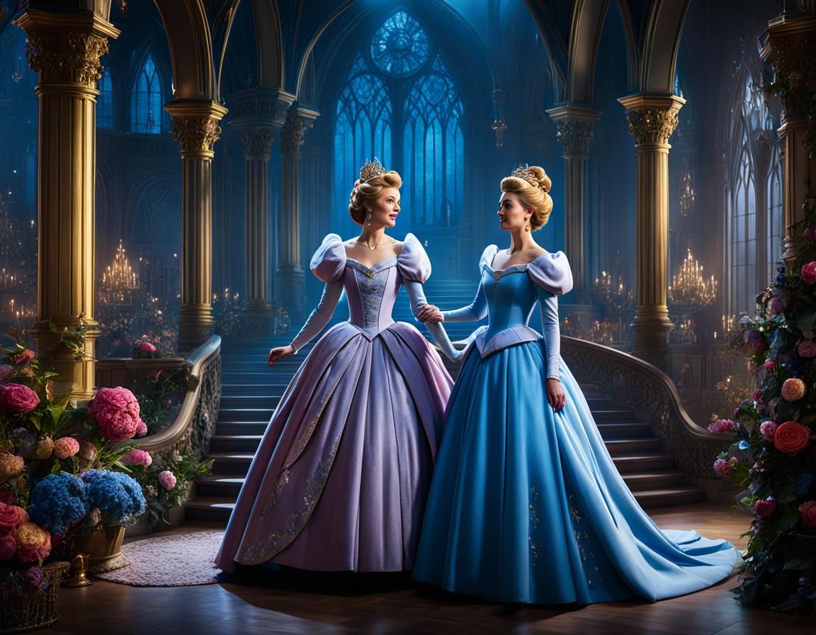 Cinderella and Fairy Godmother, Detailed Matte Painting