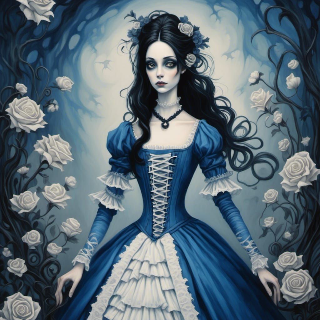 Tim Burton Inspired Victorian Portrait of Emily