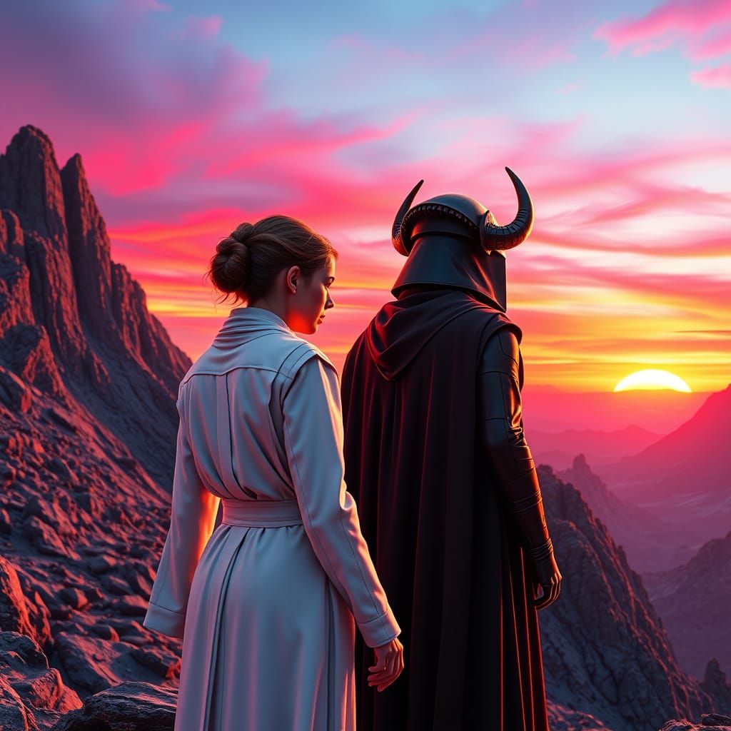 Millie Bobby Brown as Princess Leia in a Futuristic Retro-Fu...