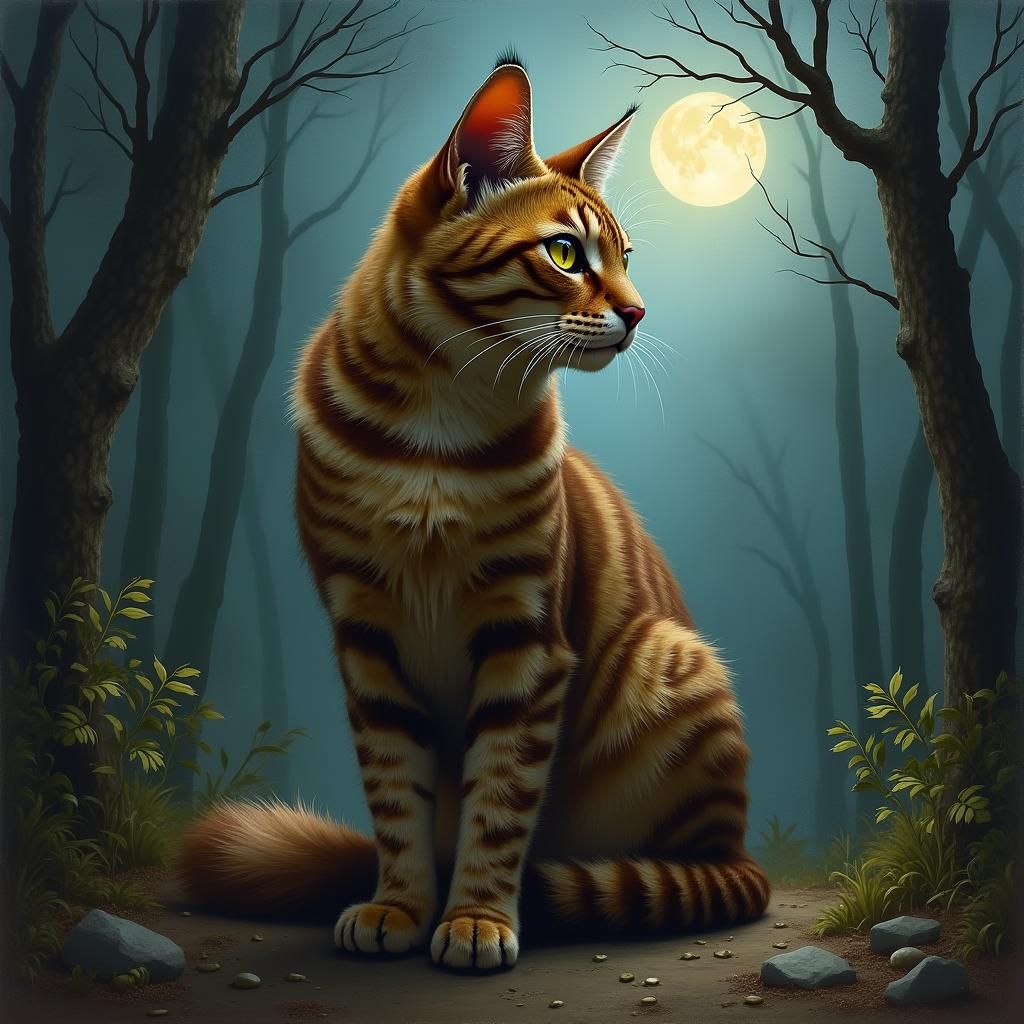 Longtail: A Warrior Cat in Romanticist Style