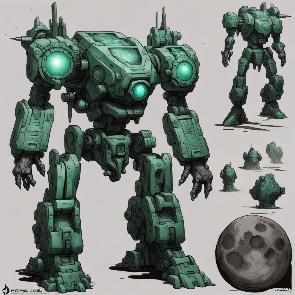 Jade Gorgon Battle Mech in Crystalline Valley
