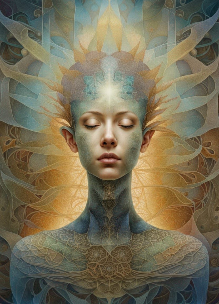 Ethereal Energy Meditator in Romanticism Style