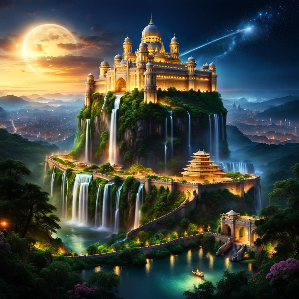 Magical Kingdom: Palace and City at Night