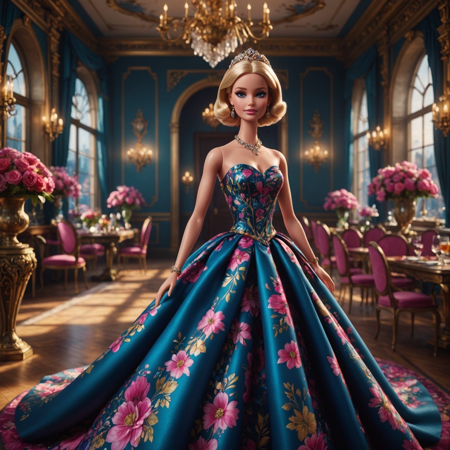 Enchanting Ballroom Elegance in a Fantasy World