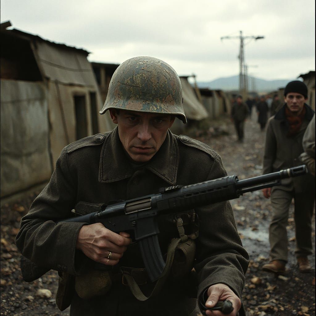 Grimdark War Photography in Robert Capa Style