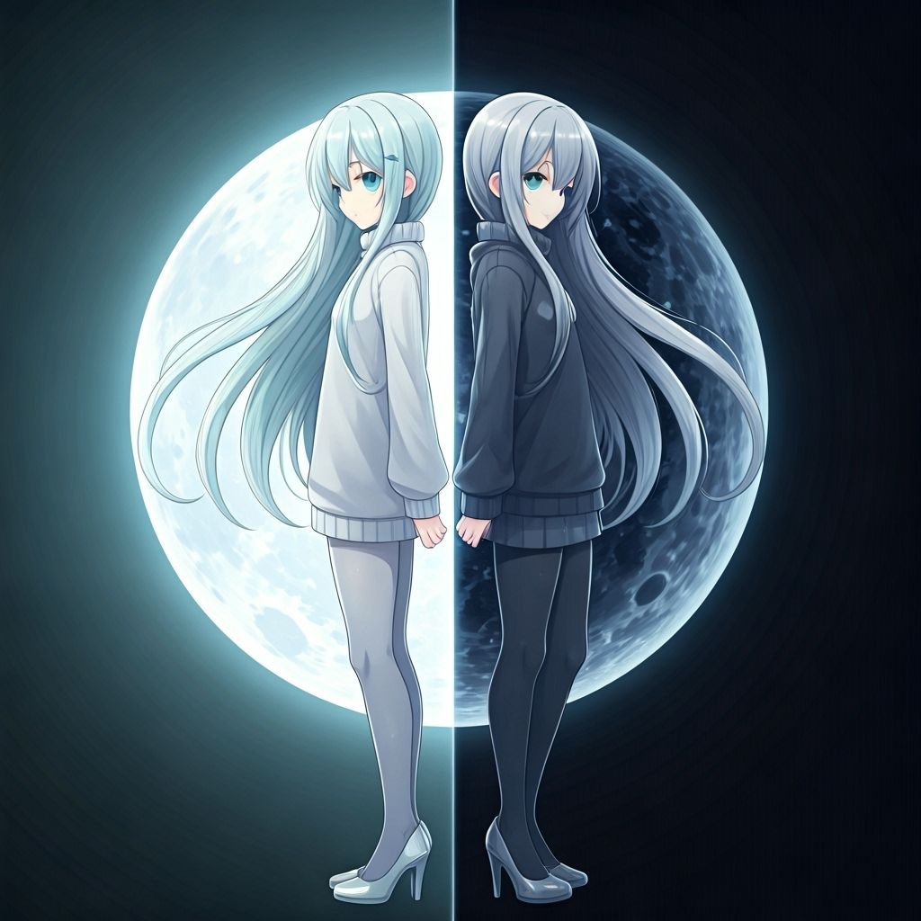 Anime Teen Girl Before and After Transformation