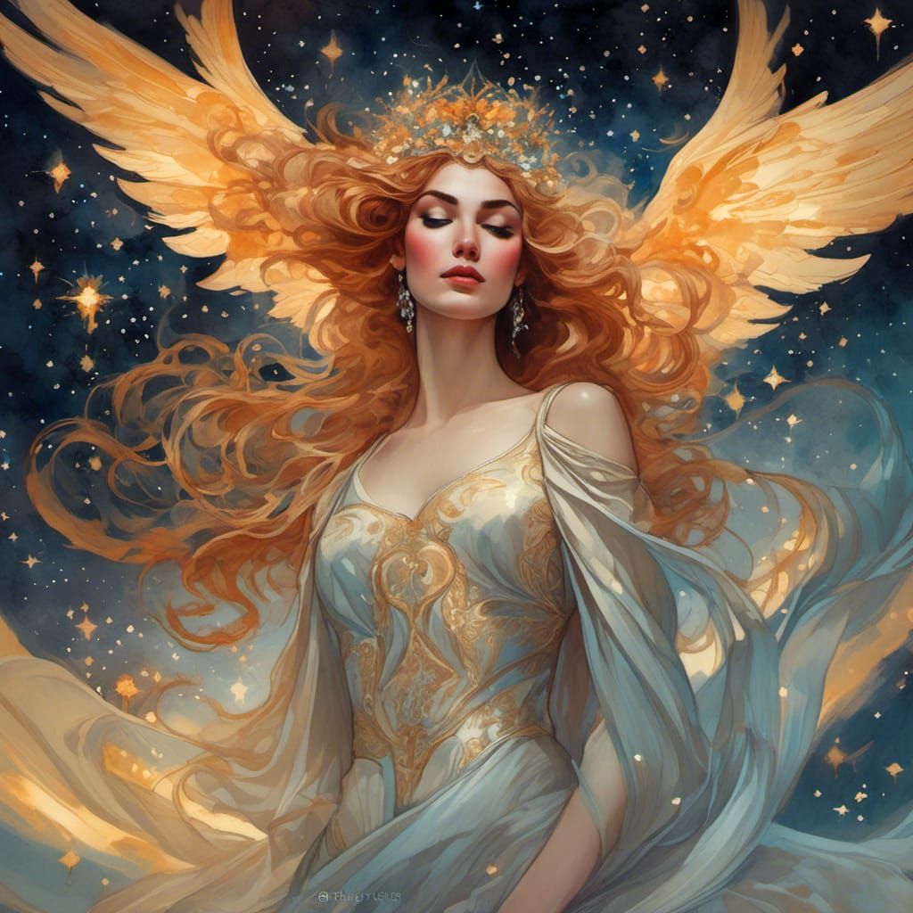 Cosmic Portrait in Golden Age Illustration Style