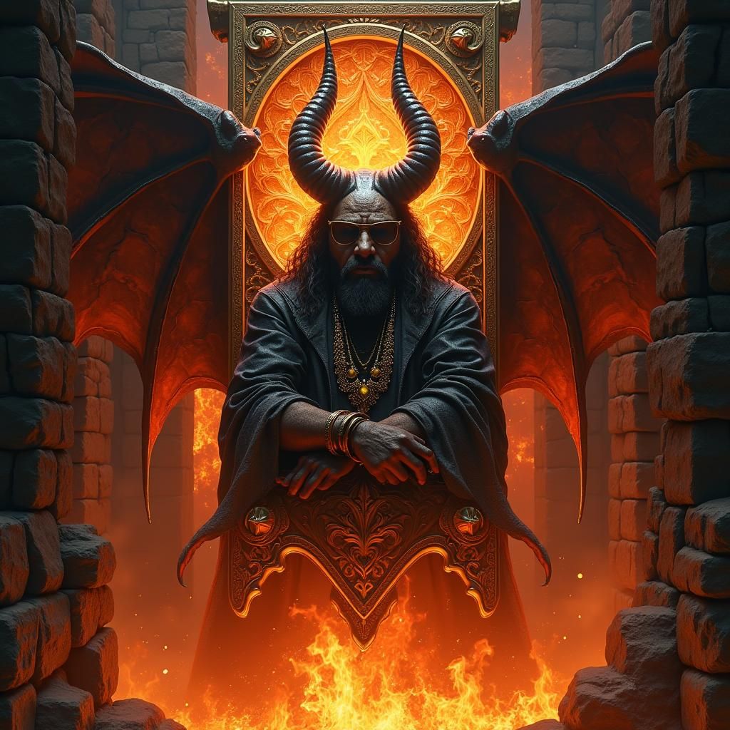 Method Man Portrait in Hellfire, Celtic Filigree Details