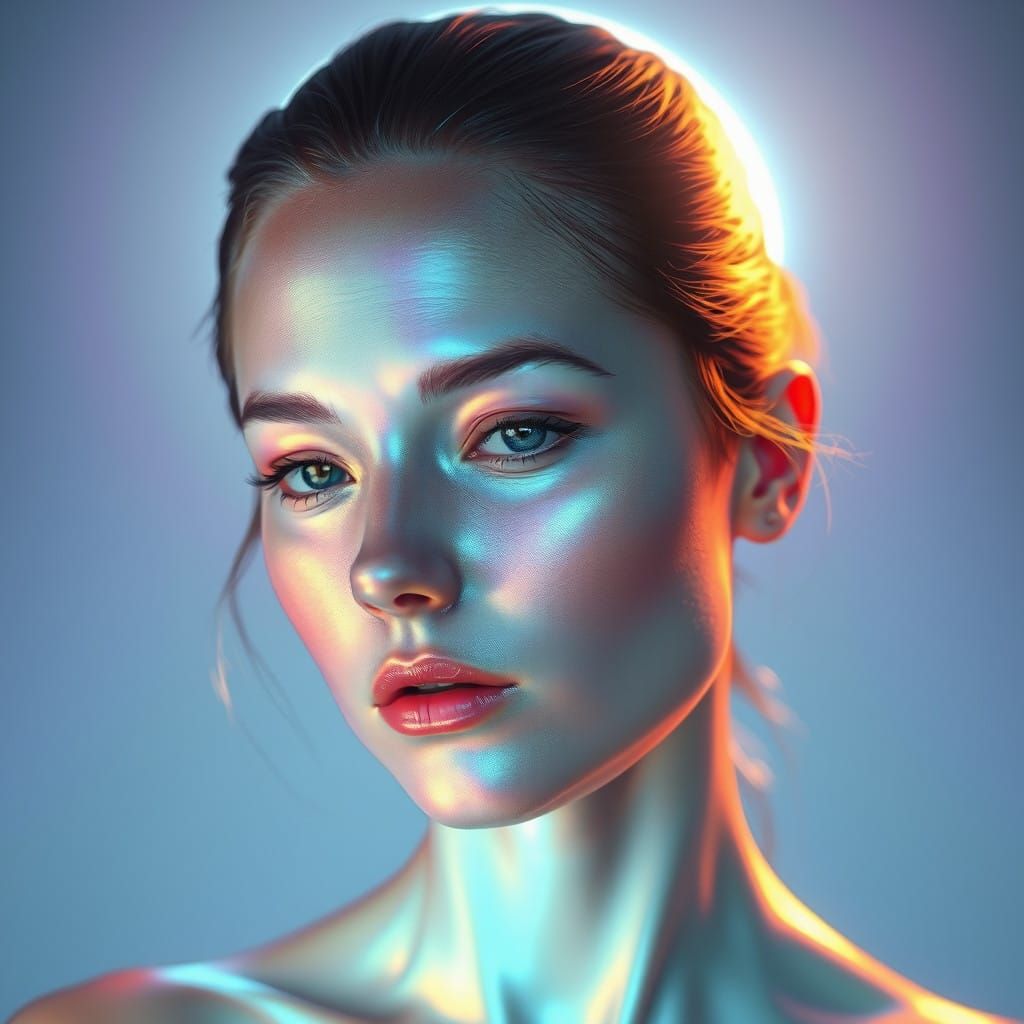 Ethereal Beauty Radiates Iridescent Glow