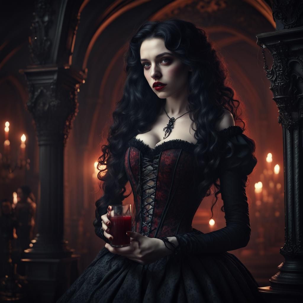 Victorian Gothic Vampire in Detailed Matte Painting