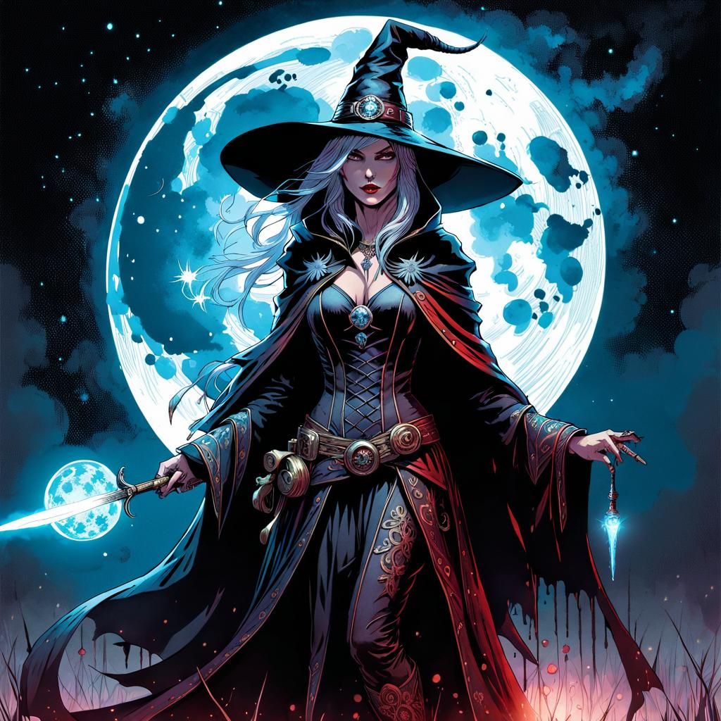 Sinister Assassin Witch with Poison Daggers