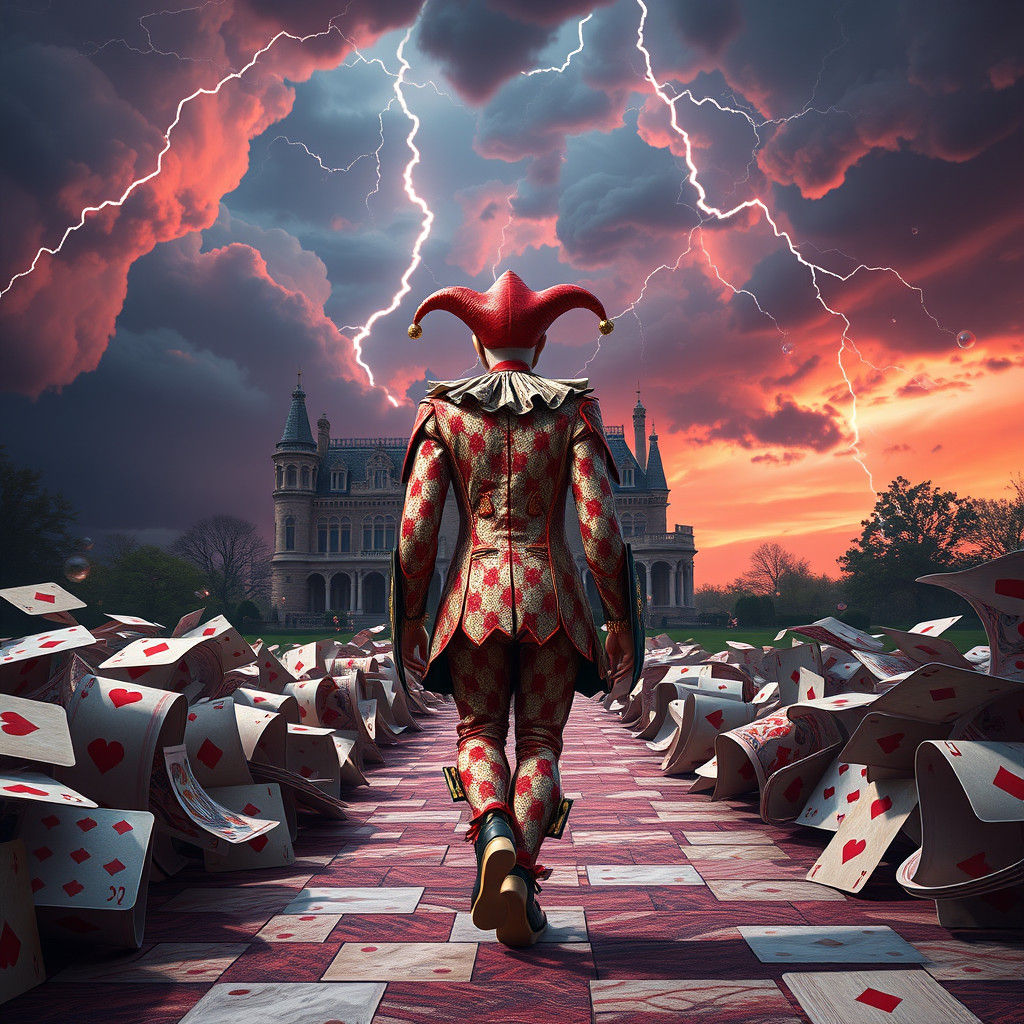 Harlequin Joker Walks Away from Hendry Mansion