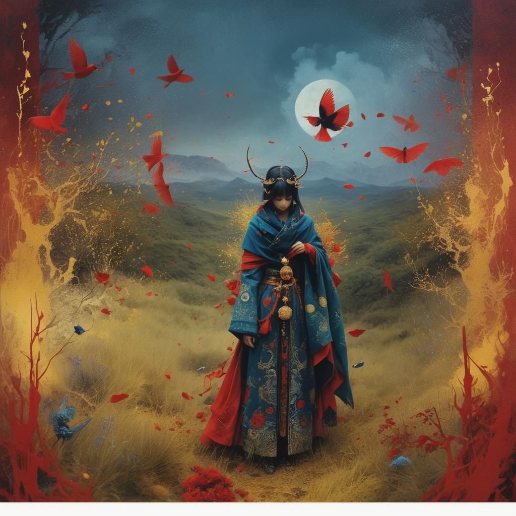 Extravagant Ritual in Mixed Media Screen Print