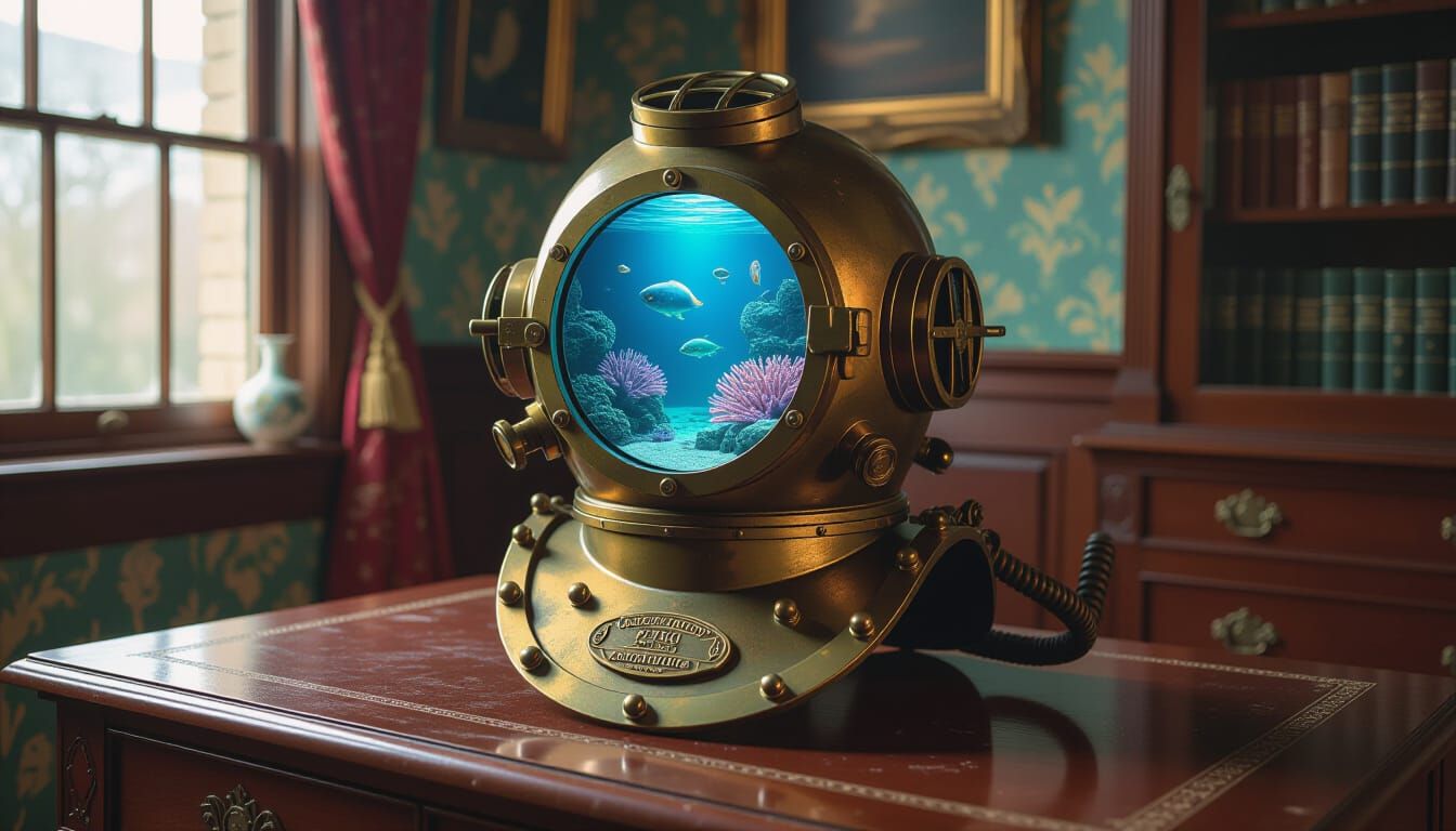 Surreal Portal Diving Helmet in Classical Style