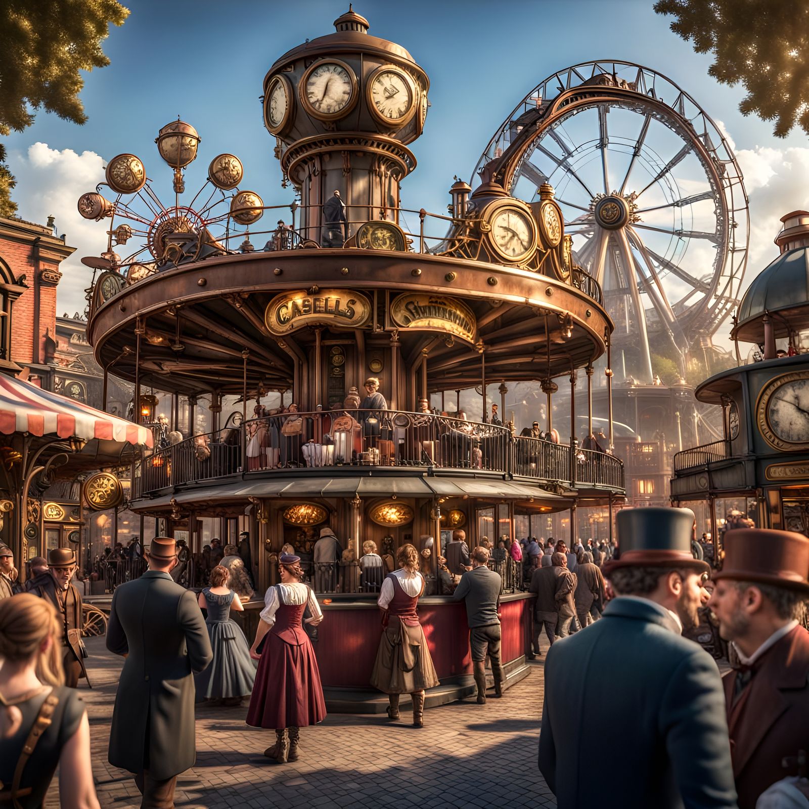 Steampunk Amusement Park Entrance in HDR