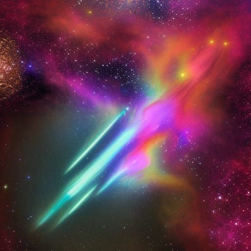 Holographic Nebula Cosmic Illustration in Astral Style